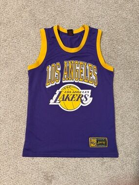 Los Angeles Lakers NBA Jersey Men’s Small Purple Gold Sewn Logo